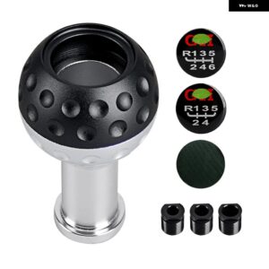 5 スピードカーギアシフトシフターノブ 6 スピード マニュアル トランススティックヘッドノブアルミ 3 アダプター付き - black