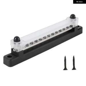 M6 スタッドバスバーバッテリー配電ブロック 12V プラスマイナスバスバートラックボートカーキャンピングカーキャラバン - black