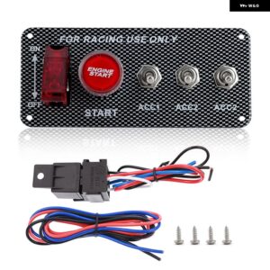 エンジン スタートボタンロッカートグルスイッチ 12V LED パネルコンビネーションスイッチ レーシングキャンピングカーボートトラック RV - 3PBC