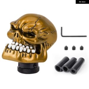 ブラックスカルデーモン マニュアル 自動ギア シフトノブ 3 アダプター交換用シフタースティックシフトヘッド インテリア - Gold