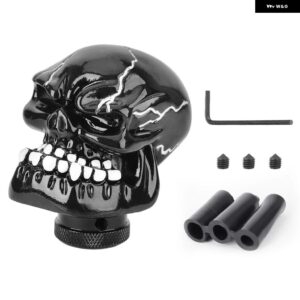 ブラックスカルデーモン マニュアル 自動ギア シフトノブ 3 アダプター交換用シフタースティックシフトヘッド インテリア - black