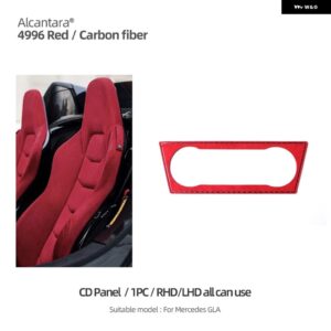 アルカンターラ メルセデス W177 CLA GLA A クラス カーセンターコンソール CD パネル インテリア トリム ステッカー カーボン - Alcantara Red 1PC