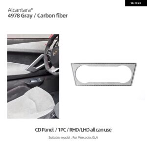 アルカンターラ メルセデス W177 CLA GLA A クラス カーセンターコンソール CD パネル インテリア トリム ステッカー カーボン - Alcantara Gray 1PC