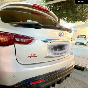 インフィニティ QX70 FX35 FX37 カーボン/ FRP スポイラー テールウイング ミドルウイング トップウイング トランク リアバンパー ディフューザー リップ - FRP Matte Black