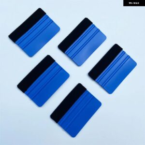 カーラッピングツール オートビニール インストール スクレーパー ステッカー カッター ウィンドウティント フィルム スキージセット - 5 PCS Blue Squeegee