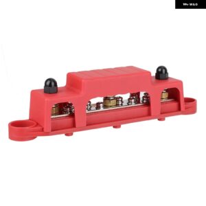 150A バスバーブロック配電端子ブロック 10 端子ネジバスバーキャンピングカーボートマリンキャラバン RV - Red