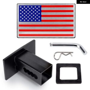 トレーラーヒッチカバー ーメタル プロ仕様車ヒッチキャップ ピックアップトラック SUV アメリカ国旗バッジ トレーラーフックカバー - Flag Color