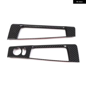 フィアット 500 2010-2022 車 ABS カーボンバックミラー調整スイッチ フレームカバー 内側トリム自動車 - carbon fiber