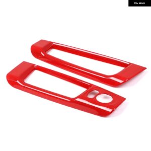 フィアット 500 2010-2022 車 ABS カーボンバックミラー調整スイッチ フレームカバー 内側トリム自動車 - red