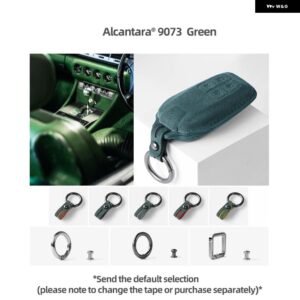 アルカンターラ キー FOB カバー フェラーリ F1 ラバー 599 F40 ローマ 812 F8 SF90 ポルトフィーノ キーケース キーホルダー - 9073 green