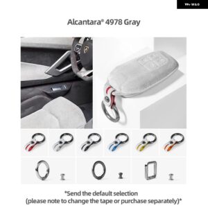 アルカンターラ キー FOB カバー フェラーリ F1 ラバー 599 F40 ローマ 812 F8 SF90 ポルトフィーノ キーケース キーホルダー - 4978 gray