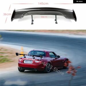 MX5 NA NC MIATA ND RX8 ABS樹脂素材 未塗装カラー リアルーフ GT スポイラー ウイング トランク リップ ブーツカバー - ABS Glossy black