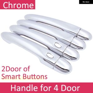 なクロームサイドドアハンドルカバー トリムLADA XRAY AVTOVAZ 2015-19 ステッカー キャッチ - No Keyhole 2 Buttons