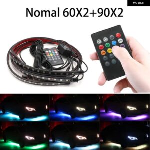 RGB LED ストリップ ミュージック リモコン ストリーマー チューブの下流れる アンダーグロー アンダーボディ システム ネオン ライト - Normal 90-120