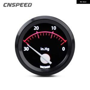 2インチ 52MM 12V レーシングカーターボブーストゲージ水温タコメーター RPM ゲージ油圧センサー付き電圧メーター ポインター LED - Vacuum gauge