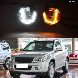 スズキ 1セット 3-IN-1 機能オート LED DRL デイタイム ランニングライトカープロジェクター フォグランプ 信号灯 グランド VIT - 2 Function
