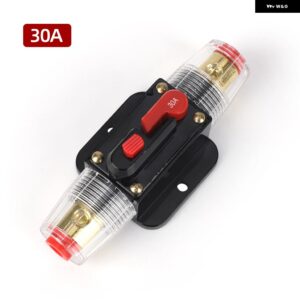 サーキット ブレーカー 12V 24V 適合自己回復ヒューズ電源ヒューズホルダー スイッチ 付き 40A 50A 60A 80A 100A 125A 150A - 30A