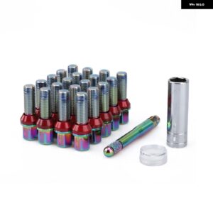 20ピース/セット円錐形カバー ホイールボルト M14 * 1.5 ラグナット スリーブ位置決めピンと潤滑剤付き