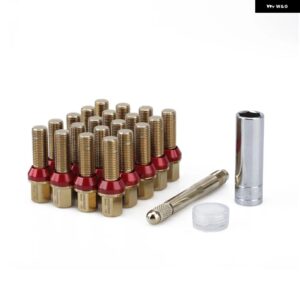 20ピース/セット円錐形カバー ホイールボルト M14 * 1.5 ラグナット スリーブ位置決めピンと潤滑剤付き