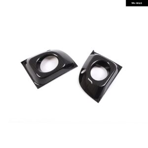 2個 フィアット 500 2011-2015 フロント フォグライト ランプカバー フレームトリム ステッカー 自動車外装 - Carbon Fiber