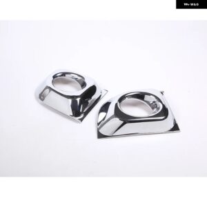 2個 フィアット 500 2011-2015 フロント フォグライト ランプカバー フレームトリム ステッカー 自動車外装 - Silver