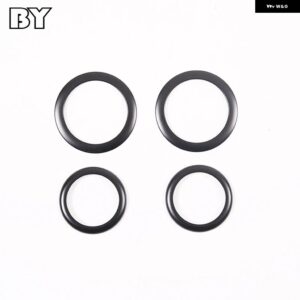 フィアット アバルト 500 500C 595 695 2011-2023 インテリア カースタイリングエアコンノブサークルトリムリング合金 - black