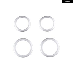 フィアット アバルト 500 500C 595 695 2011-2023 インテリア カースタイリングエアコンノブサークルトリムリング合金 - Silver
