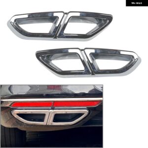 2個 車 ABS リアマフラーテールパイプカバー トリム 装飾 VW パサート セダン B8 2016-19 - Chrome