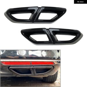 2個 車 ABS リアマフラーテールパイプカバー トリム 装飾 VW パサート セダン B8 2016-19 - Carbon Fiber