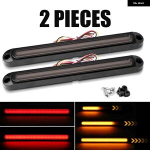 アップグレード LED ブレーキテール DRL ライト 12V 24V トラックトレーラー防水 4 線式赤黄色統合流水 ウィンカーランプ - 2pcs