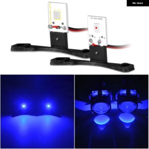 RACBOX LED デビルアイデビルアイ ヘッドライト プロジェクターレンズ DIY 赤青緑 DRL レトロスタイリング - 2PCS Blue