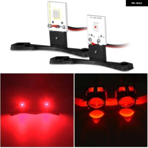 RACBOX LED デビルアイデビルアイ ヘッドライト プロジェクターレンズ DIY 赤青緑 DRL レトロスタイリング - 2pcs red