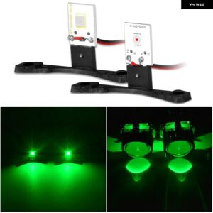 RACBOX LED デビルアイデビルアイ ヘッドライト プロジェクターレンズ DIY 赤青緑 DRL レトロスタイリング - 2pcs Gree