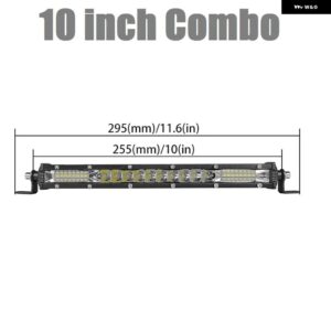 RACBOX 10 20インチ スーパースリム LED ワークライトバー単列スポットフラッドコンボビーム ヘッドライト 12V 24V フォグ運転車作業ライト - 10 inch Combo Beam