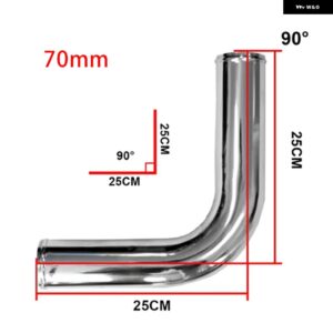 インタークーラーパイプ 2.75インチインチ /70MM /ストレート/90 度/45 度/180 度/厚さ 2MM /DIY アルミパイプ/エアインテークパイプ - 90 degrees