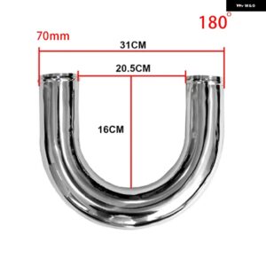 インタークーラーパイプ 2.75インチインチ /70MM /ストレート/90 度/45 度/180 度/厚さ 2MM /DIY アルミパイプ/エアインテークパイプ - 180 degrees