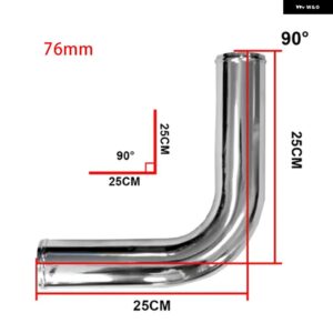 インタークーラーパイプ 3インチインチ /76MM /ストレート/90 度/45 度/180 度/厚さ 2MM /DIY アルミパイプ/エアインテークパイプ - 90 degrees