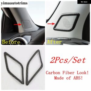 カーボンルックカー ABS ピラースピーカー/ウィンドウリフトボタン/エアコンベントカバー トリム MG ZS EV 2018 - 2023 - Model A