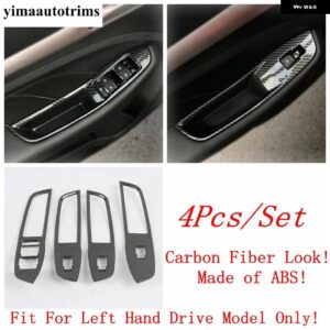 カーボンルックカー ABS ピラースピーカー/ウィンドウリフトボタン/エアコンベントカバー トリム MG ZS EV 2018 - 2023 - Model B