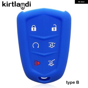 シリコンキーケースキーカバー リモートキャデラック SRX SLS CTS XT5 XT6 ATS-L CT6 XTS XT4 エスカレードコルベット C7 SRX GMT900 ATS - B blue