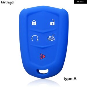 シリコンキーケースキーカバー リモートキャデラック SRX SLS CTS XT5 XT6 ATS-L CT6 XTS XT4 エスカレードコルベット C7 SRX GMT900 ATS - A blue