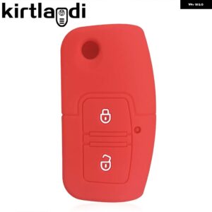 シリコンキーカバー ケースリモートシェル JMC VIGUS 5 VIGUS 3 搭乗ピックアップ 2 ボタンフリップ折りたたみキーホルダー ジャケット - red