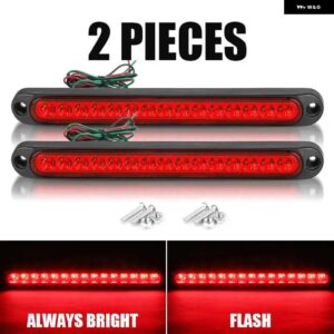 トレーラーウィンカーライト 15 LED リア テールライト 24V アンバーレッド流水インジケーター サイドメーカーライト フラッシュ DRL ライトバー - 2pcs Red 24V