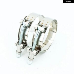 2個 304 ステンレス T ボルトターボシリコンホース クランプ SILCONET ボルトクランプ T ホース パイプクランプ - 60-68mm 2pcs