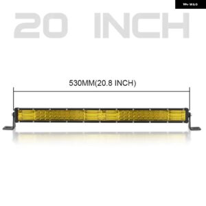 フォグライト 3 列 LED ライトバーオフロード LED バー 10 20インチ コンボ黄色 LED ワークライトバー LADA トラック SUV ATV 4X4 4WD 12V 24V - 1PCS 20 inch Yellow