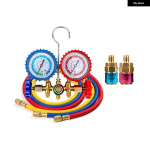 R134A R12 R22 R404A A/C マニホールドゲージセット ホース 付き /自動車用エアコン - Set 4