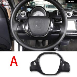 カースタイリング 装飾 カバー シェルカーボン インテリア ABS ステッカー オールドスマート 451 フォーツー - steering wheel A