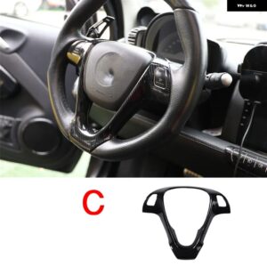カースタイリング 装飾 カバー シェルカーボン インテリア ABS ステッカー オールドスマート 451 フォーツー - Steering wheel-C