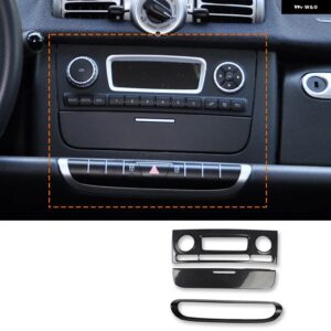カースタイリング 装飾 カバー シェルカーボン インテリア ABS ステッカー オールドスマート 451 フォーツー - middle panel 3pcs