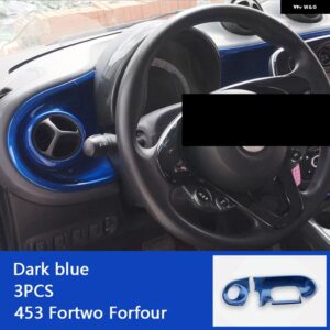 ダッシュボード トリムカバー センターコントロールパネルABSケース メルセデススマート453フォーツーフォーフォーカー インテリア - Dark blue